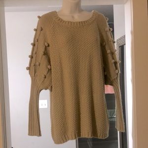 Light Tan Sweater w/Sleeve Details